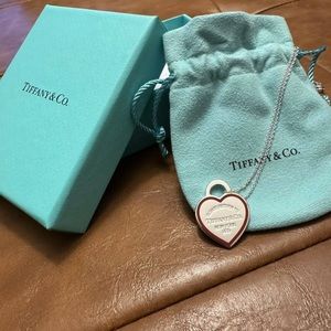 Tiffany & Co. Red Outline Heart Necklace